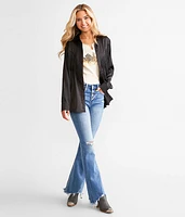 Western Satin Fringe Blouse