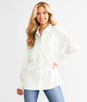 Blue B Western Satin Fringe Blouse