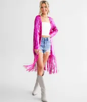 Blue B Star Sequin Fringe Cardigan