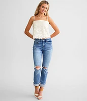 Flower Applique Cropped Tank Top