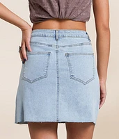 Rhinestone Denim Mini Stretch Skirt