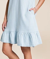 Striped Chambray Dress