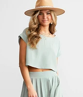 Woven Cropped Top