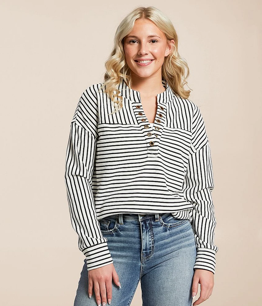 Blu Pepper Striped Pullover