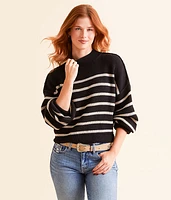 Blu Pepper Stripe Cropped Sweater