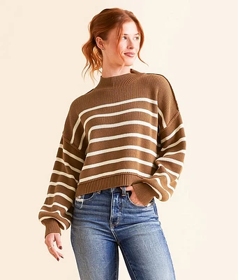 Blu Pepper Stripe Cropped Sweater