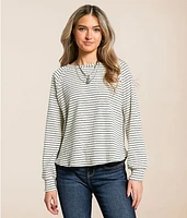 Blu Pepper Raw Edge Ribbed Top