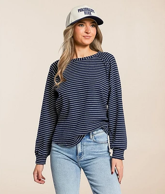 Raw Edge Ribbed Top