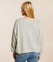 Raw Edge Striped Top