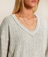 Raw Edge Striped Top