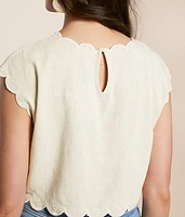 Embroidered Linen Tank Top