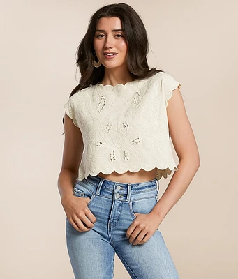 Embroidered Linen Tank Top
