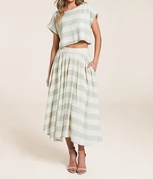 Striped Midi Skirt
