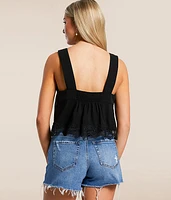 Lace Trim Tank Top