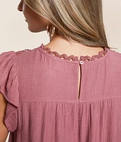 Textured Flutter Top