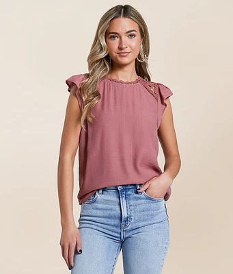 Textured Flutter Top