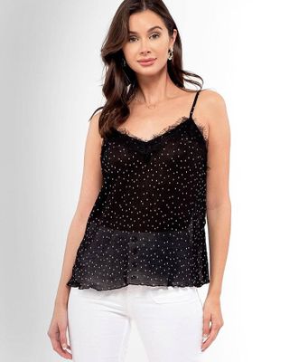 By The River Polka Dot Crinkle Tank Top