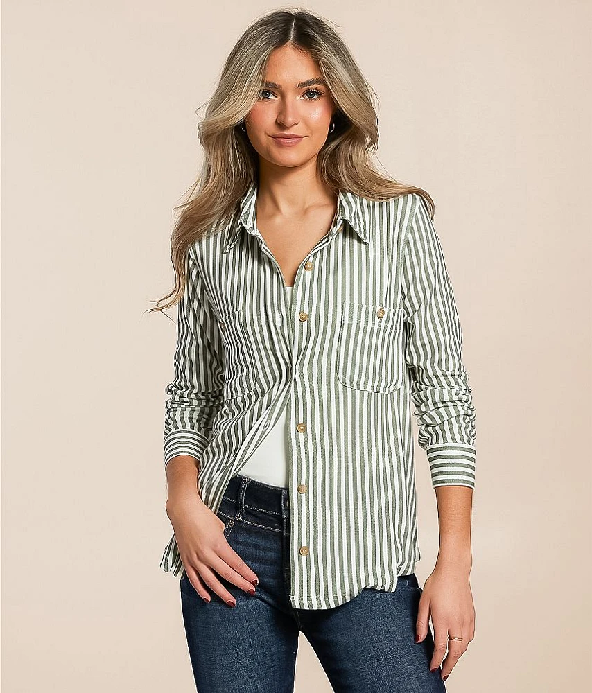 Blu Pepper Striped Knit Shirt