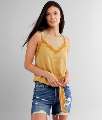 Blu Pepper Brushed Knit Ribbed Tank Top