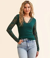 MINE Floral Lace Top