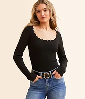 The Workshop Scallop Trim Top