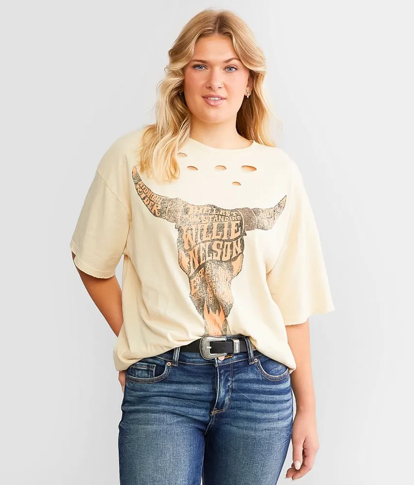 Willie Nelson Destructed Band T-Shirt