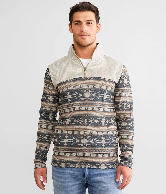 Lucky Brand Men's Southwestern Zip-Front Bomber Sweater