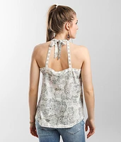 Floral Print Crochet Tank Top