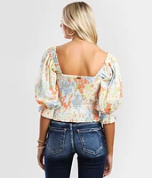 Feeling Groovy Floral Cropped Top