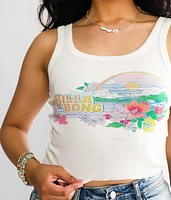 Island Flower Cropped Tank Top