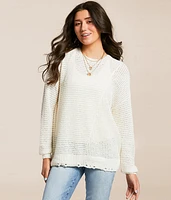 BKE Pointelle Oversized Sweater