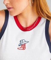 Cowboy Hat & Boot Ringer Tank Top