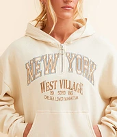 New York Quarter Zip Hooded Sweatshirt
