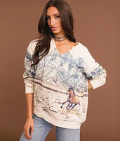 Mountainscape Horse Pullover