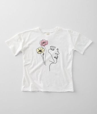 Girls - Modish Rebel Floral Face T-Shirt