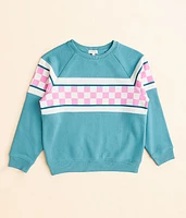 Girls - Modish Rebel Checker Stripe Pullover