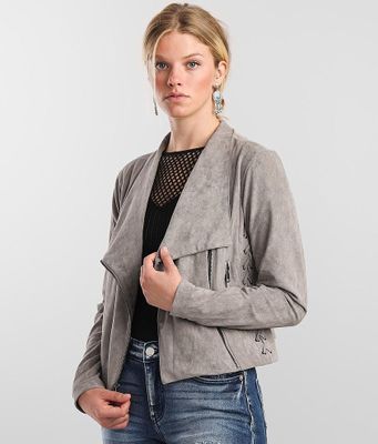 Willow & Root Faux Suede Lace-Up Jacket