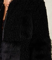 Pieced Faux Fur Jacket