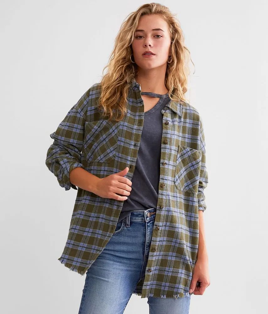 BKE Plaid Boyfriend Flannel Shirt