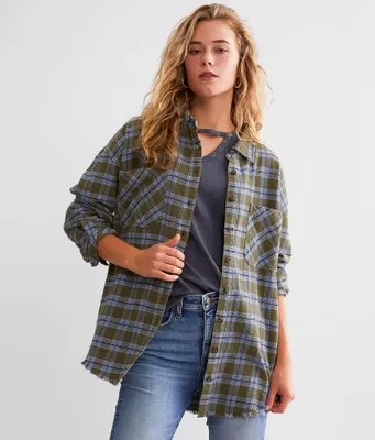 BKE Plaid Boyfriend Flannel Shirt