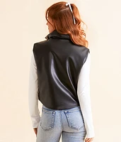 Weaved Puffer Vest