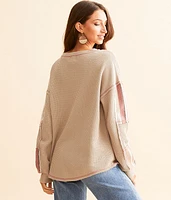 Waffle Knit Striped Top