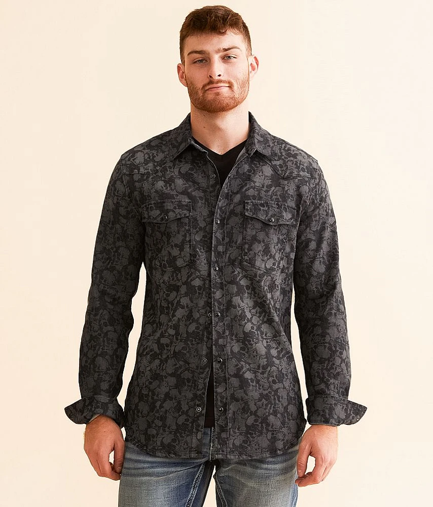 Canyon of Heroes Skulls Denim Stretch Shirt