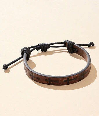 BKE Cross Leather Bracelet