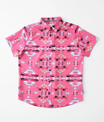 Boys - Retro Print Performance Stretch Shirt