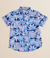 Boys - Tropical Seersucker Performance Shirt