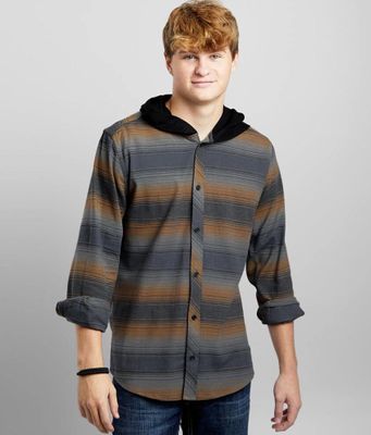 Departwest Striped Woven Hooded Stretch Shirt