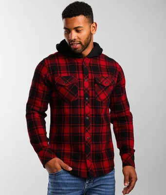 Departwest Hooded Plaid Thermal Shirt