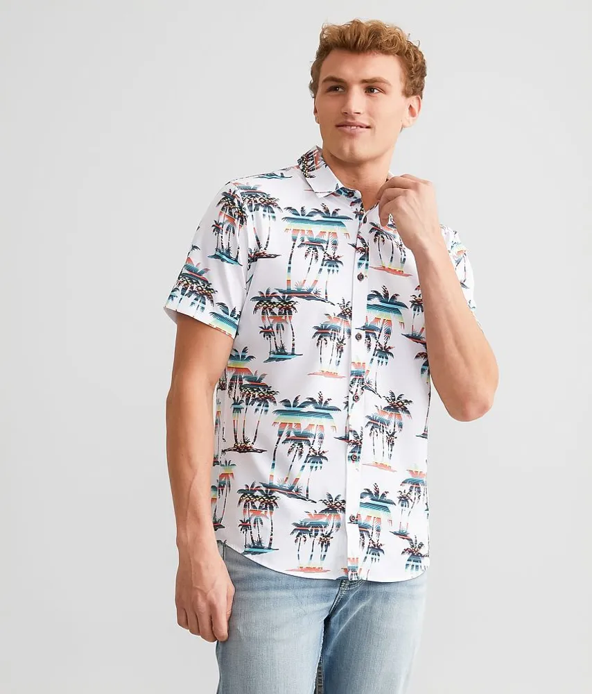 Departwest Palm Tree Performance Stretch Shirt