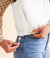 Pleather Cropped Puffer Vest